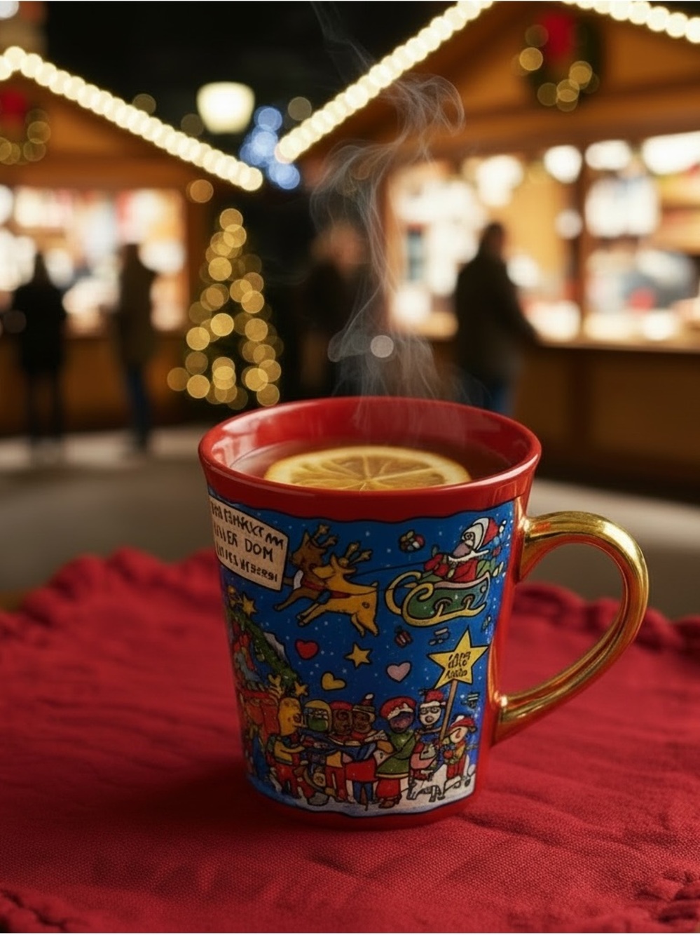 German Christmas Market Mug – Köln Dom Weihnachtsmarkt – Gold Handle